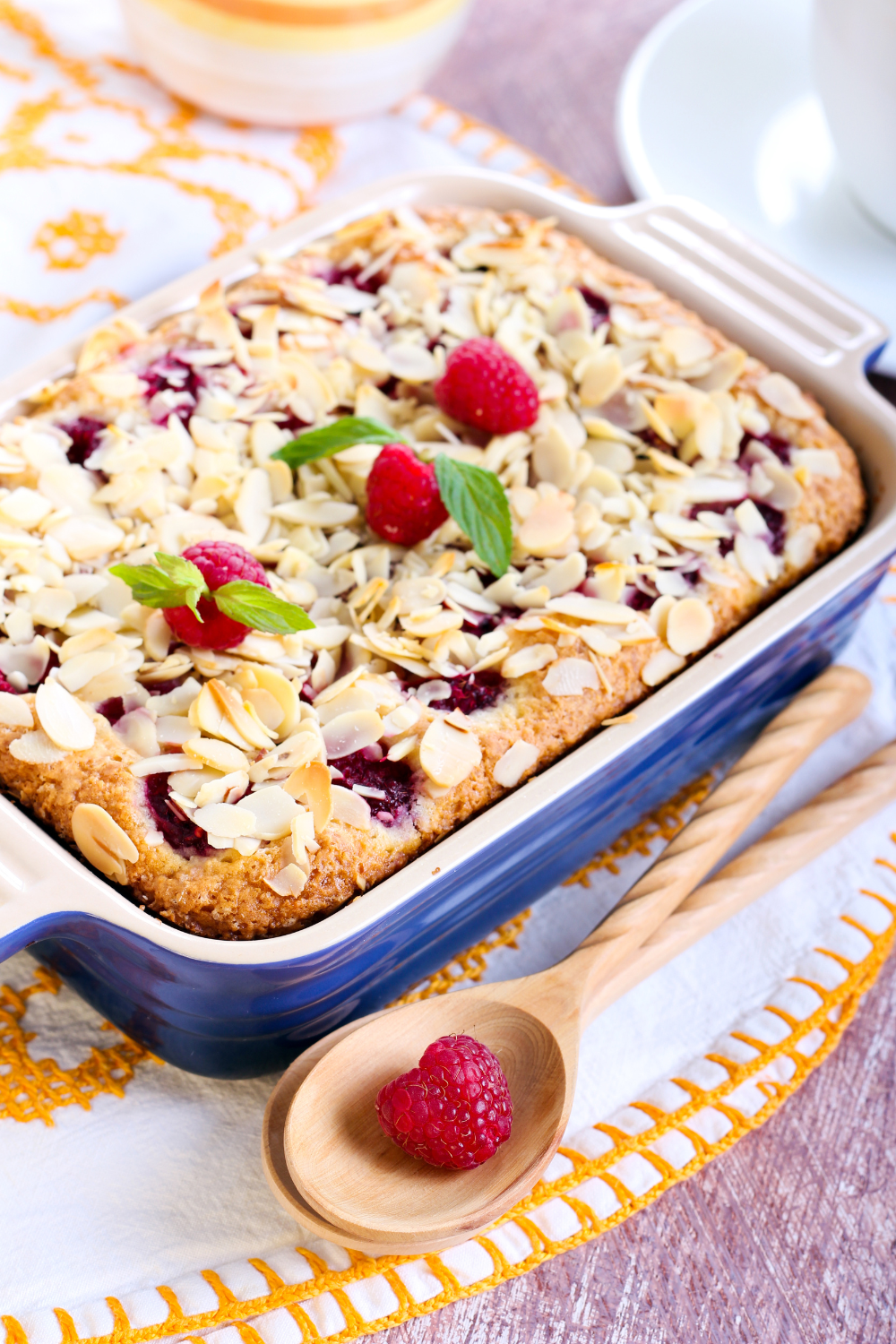 Brioche Pudding with White Chocolate and Raspberries